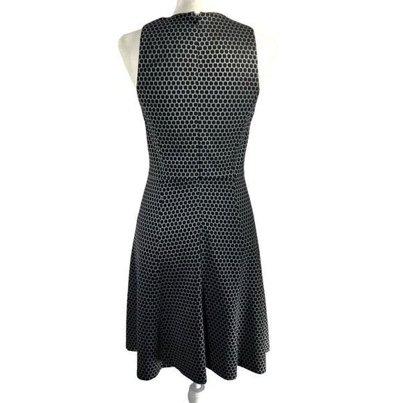 Theory Silver & Black Small Trekana Circuit Fit and Flare Dress Size 4 - Picture 7 of 12